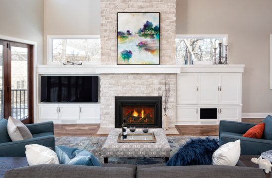 Gas Fireplace Inserts Washington, Gas Fireplace With Shelves On Both Sides Of Paper