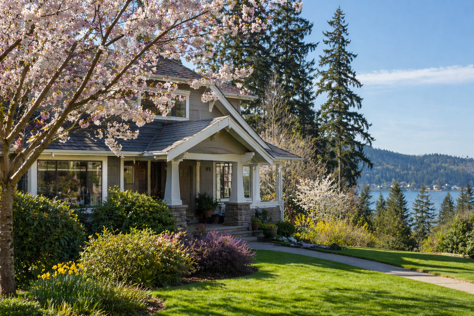 Western Washington home in spring