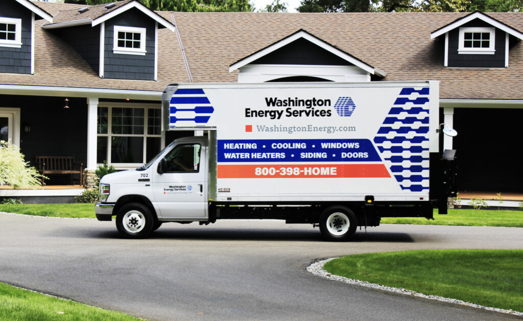 Washington Energy Services truck in front of PNW house