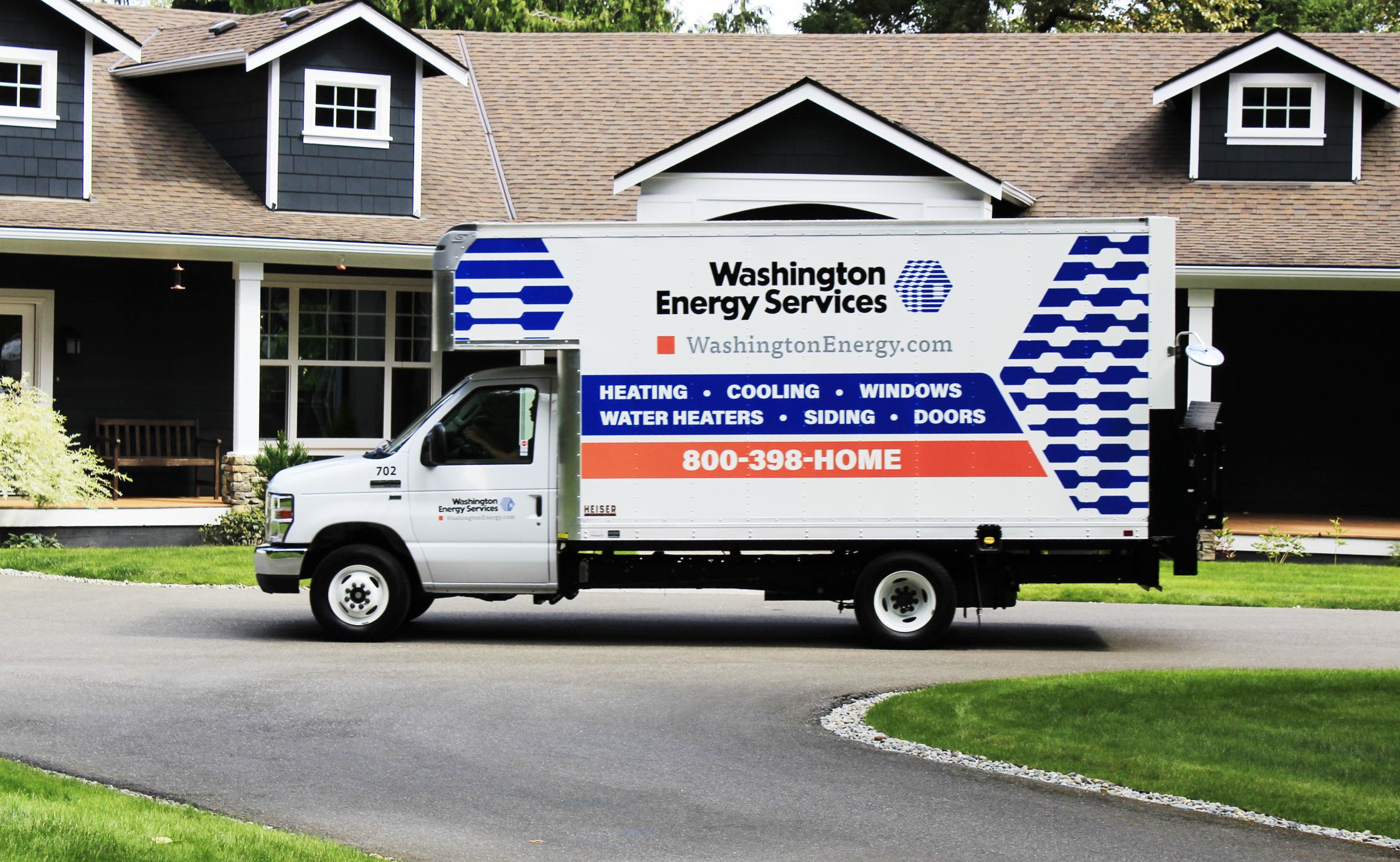 Washington Energy Services truck in front of PNW house