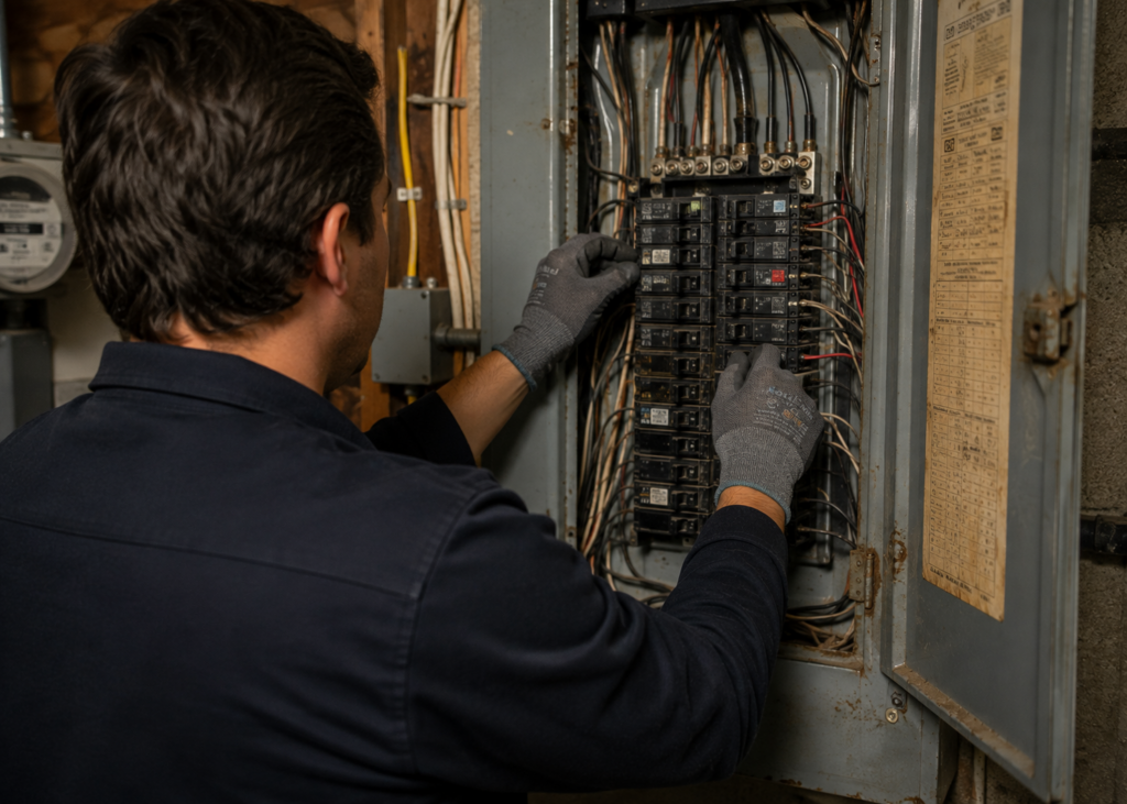 old electrical panel fix
