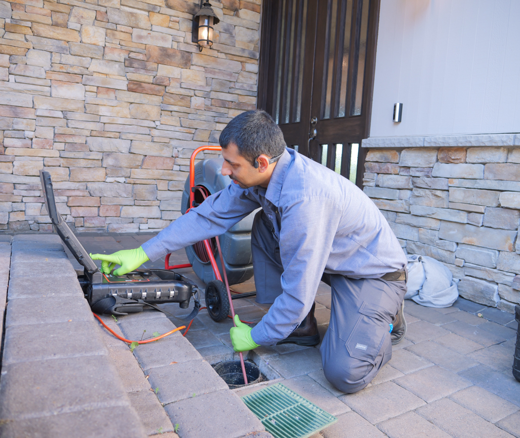 Camera inspection of sewer drain